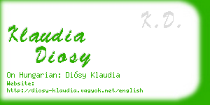 klaudia diosy business card