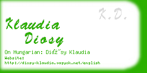 klaudia diosy business card